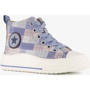 Blue Box hoge kinder sneakers met ruitprint blauw - Maat 24