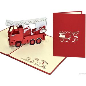 Popcards popupkaarten – Brandweer Brandweerauto Sam Brandweerman Brand Meester Verjaardag Felicitatie pop-up kaart 3D wenskaart