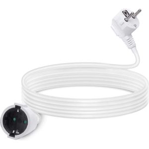 Verlengkabel 10 m kinderbeveiliging - stekker 16 A/250 V - stopcontact 2P+E - H05VV-F 3G15 mm² - wit