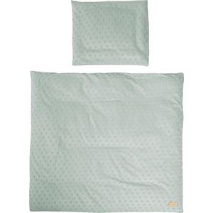 Babybeddengoed, 80 x 80 cm, 2-delige beddengoedset, biologisch katoen, GOTS en Oeko-Tex 100 gecertificeerd, ijsgroen