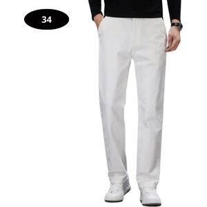Livano Golfbroek Heren - Golfkleding - Golfen - Golf Accessoires - Nette Pantalon - Wit XXS - Maat 42