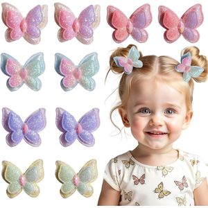 10-delige set Baby Haarspeldjes - Vlinderstrikjes - Haarknipjes voor Meisjes - Kleurrijke Vlinder Haarspeldjes en Accessoires voor Baby Meisjes - Baby's - Peuters - Kinderen