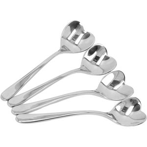 Long Stem Iced Tea Spoon Coffee Spoon Heart Cocktail Stirring Spoons Teaspoons Set of 4