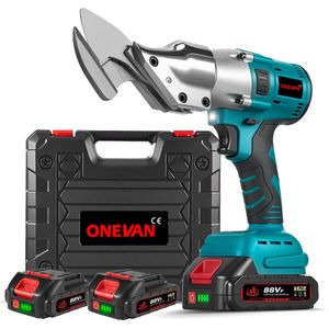 ONEVAN Accu Blikschaar - 2mm Elektrische Blikscharen - 280 Nm Accu Plaatschaar - Met 2 x Accu en oplader - 2 Variabele Snelheid - voor Plaatwerk, roestvrij staal, aluminium
