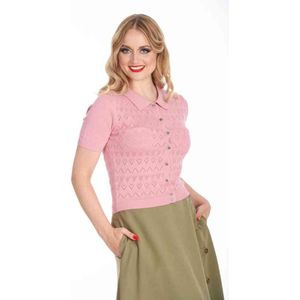 Banned - Heart Waves Cardigan - L - Roze