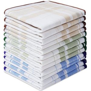 Ibenzoa® Traditionele Stijlvolle Herenzakdoeken Set van 12 Stuks in Drie Kleuren