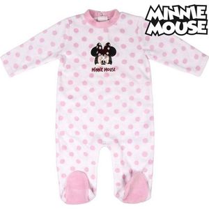 Disney Baby Minnie Mouse Set - 3-delig - Boxpak+Slab+haarbandje - Velours - Wit/Roze - Maat 50/56 (1 maand)