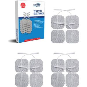 Kluvaro - TENS EMS Elektroden Pads - 5x5 cm - 20 stuks - Extra Kleefkracht - 2 mm Universeel