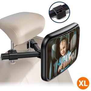 EDSYS Autospiegel Baby met Haakclip Bevestiging - Achteruitkijkspiegel - Stevige Achterbank Spiegel - Baby Spiegel Auto