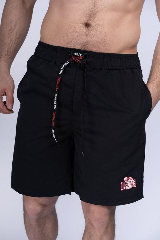 Lonsdale - Dunbeath - Beachshorts - Zwart/Wit/Rood