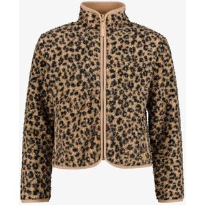 Mountain Peak meisjes outdoor fleece vest met panterprint - Bruin - Maat 116