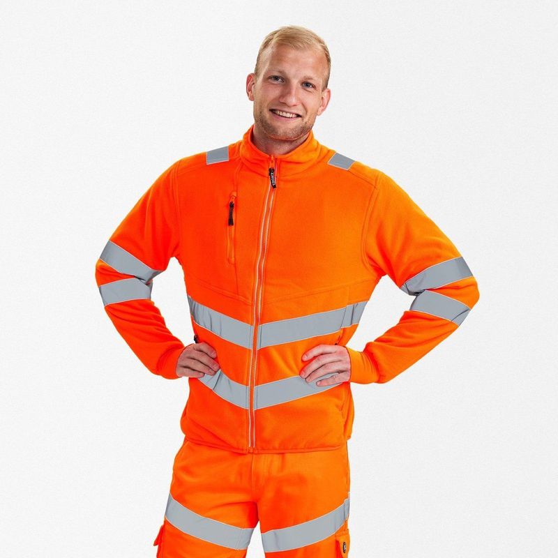 Engel - Safety Fleece Jack - Hi-vis Orange - 5XL