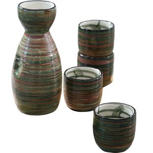 5 stuks Japanse kersenbloesem sake set, Japanse keramische sake bekers, gebruikt in sommige Japanse theerestaurants, huishoudens enz