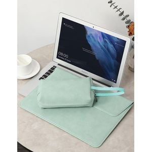 13 inch laptophoes met standaard tas-mint groen (Smiley)