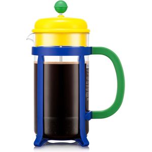 Bodum | LIMITED EDITION | Java French Press Cafetière | Kunststof | 8 kops | Geel/Blauw/Groen | 1L