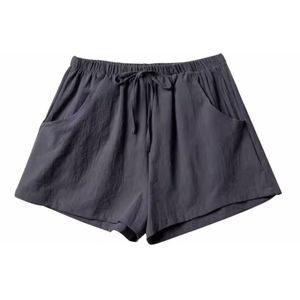 Linnen Dames Short Korte Broek - Grijs - Antraciet - one size