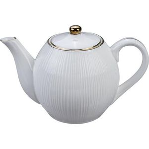 Tokyo Design Design - Nippon White Gold Ronde Theepot 24x16.5cm 1300ml Lijnen Wit Goud