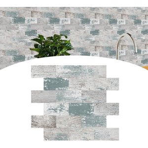 Decoratieve PVC Tegelstickers 34 x 29 cm - 10 Stuks Zelfklevende Tegelfolie met Reliëf Textuur