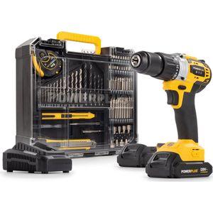 Powerplus POWX00850 Accuslagboormachine - 20V - BRUSHLESS - Incl. 2x 2.0Ah accu, lader en 78 accessoires