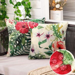 Cushion Covers Set with Tropical Design for Outdoor Use, Waterproof and Modern Decoration, 50x50 cm