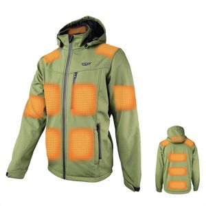 HEATDRY® Clothing - Verwarmde Jas - Softshell Jas - HeatFlex PRO - Green - Maat Heren: L, Dames: XL