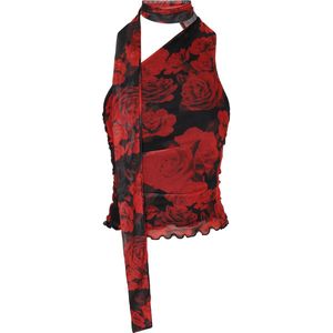 myMo - Asymmetrische Top - Met Sjaal - Floral Print - Valentijnsdag Collectie