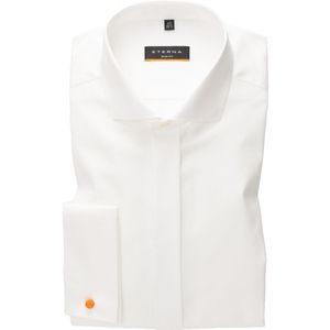 ETERNA slim fit smoking overhemd - mouwlengte 7 - twill met dubbele manchet - ecru - Strijkvrij - Boordmaat: 40