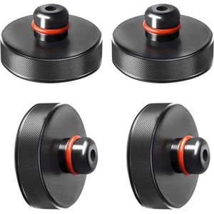 Thelau - Set van 4 rubberen pads voor autokrik | Geschikt voor diverse automodellen | Garagekrik en universele rubberen pad | Hefpunt-adapter | Robuust en praktisch | Voor nauwkeurig afstellen | Auto accessoires