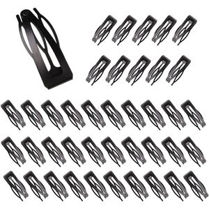 40 stuks haarspelden met dubbele grip, duurzame en kleurvaste metalen haarspelden, lichtgewicht haarspelden met dubbele grip voor meisjes voor haarproductie, salonaccessoires, gebroken haar (zwart)