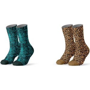 Sock My Feet geschenkdoos sokken dames 36 38 - cadeau voor vrouw - duurzaam - naadloos - Python Panther