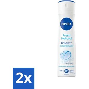 2 x Nivea - Deodorant Spray - Fresh Natural - 48 Uur Lang Werkend - 150 ml - NIVEA Deodorant - Anti-transpirant - 48 Uur Bescherming - Natuurlijke Geur - Zee-extracten