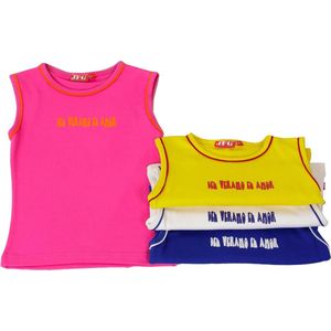 Per twee shirts, mouwloos meisjes shirt uit onze Active Wear Collectie-Geel en Blauw maat 164