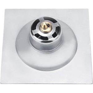 Allecto Plus - Roestvrijstalen pedaal-slag-type vloerafvoer voor badkamer en wasruimte met anti-geurafvoer - Modern en functioneel wastegel voor garage - 80 karakters