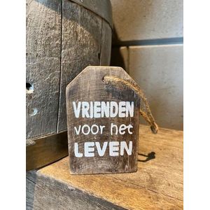 Huisje hanger met tekst vrienden voor het leven / cadeau / vriendschap / label