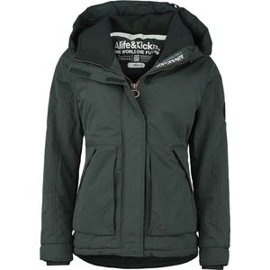Alife and Kickin Naomi AK A jacket Dames Girlie Hooded Zip - donkergroen - S