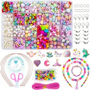 kinderen DIY kralen voor sieraden armband kettingen String Making Kit, vriendschap armbanden Art Craft Kit voor meisjes Kids, 24 kleuren