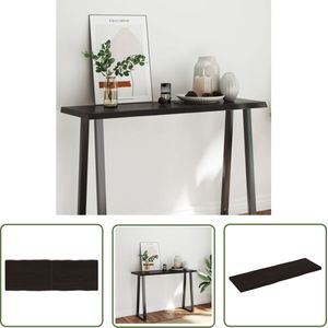 The Living Store Tafelblad natuurlijke rand 120x40x(2-4)cm eikenhout donkerbruin - Eikenhouten Tafelblad - Tafelblad Vervangen - Salontafel - Eetkamertafel - Bureau