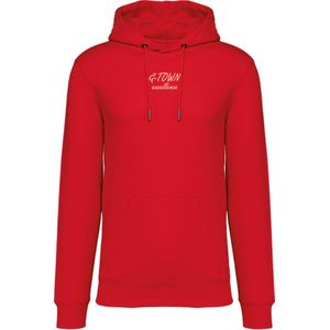G-TOWN - Excellence Dames Hoodie – Rood met Gouden Opdruk – Regular Fit
