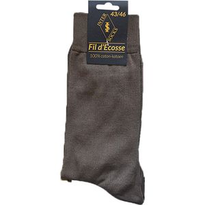 Heren sokken - 2 paar - dunne sokken - 100% katoen - Egyptische katoen - naadloos - bruin - heren maat 43/46