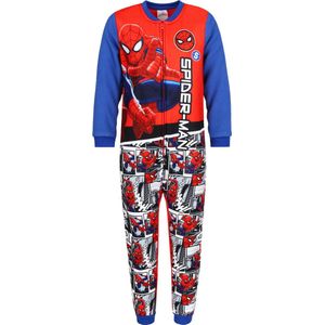 Spiderman - Eendelige pyjama / jumpsuit voor jongens, fleece, blauw-rood OEKO-TEX / 92-98
