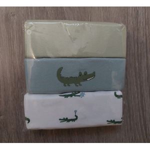 Baby jongens romper biologisch katoen - maat: 74/80 - print: Kroko - aop kroko - uni