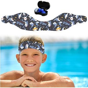 Allecto plus - Zwemoorhaak met verstelbare oorbescherming voor zwembad, douche en watersport - Blauw