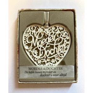H&&H Inspirerende woorden hanger ""Moeder & Dochter"" Gift in Hartvorm