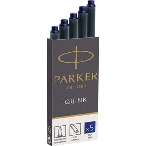 Parker lange vulpen inktpatronen | blauwe QUINK inkt | 5 vulpenpatronen