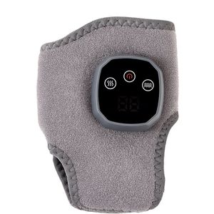 Slimme enkelmassager, elektrische verwarming voor warmte, vibratiemassage, 3 massagestanden en 4 verwarmingsstanden, grijs.