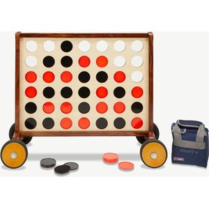 Ubergames - XL Mega 4-op-een-Rij - 83x63 cm - Hardhout - Wielen Los Bij te Bestellen - ®Designed in UK - Prachtig Afgewerkt - Professioneel