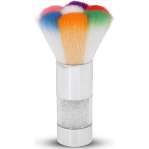 Allecto Plus - Grote losse poederborstel voor dagelijkse make-up in zilverkleur met diamanten instelling