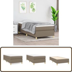 vidaXL Bedframe - 80x200 cm - Stof - Taupe Boxspring Frame - Bedframe - Tweepersoons Bed - Slaapcomfort - Taupecleur