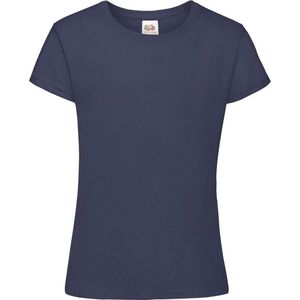 Fruit Of The Loom Girls Sofspun T-shirt met korte mouwen. (Marine Blauw)
