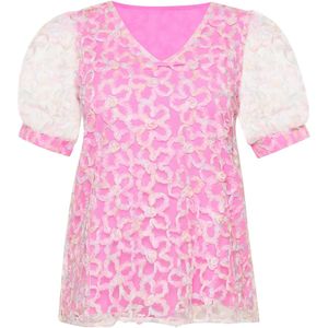 Usha Blouse 'Fashion Look'  pink / wit